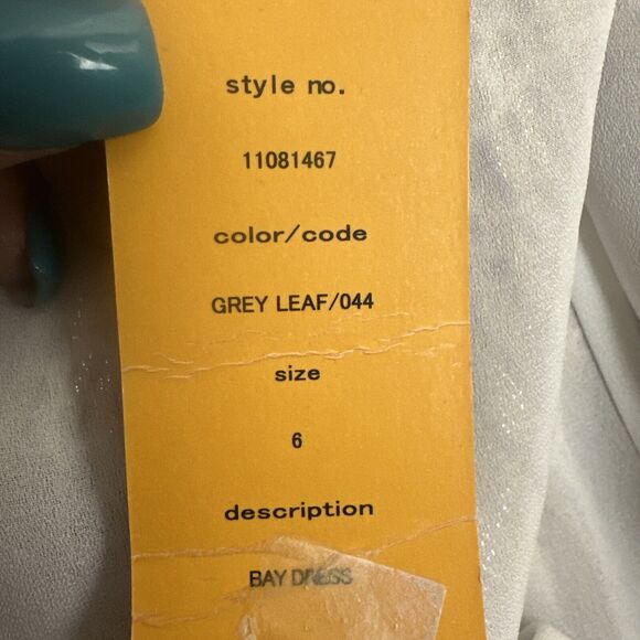 NWT Tory Burch Woman’s Bay Silk Blend Sheath Dress Gray Cream Metallic Gold $425 - Picture 10 of 10